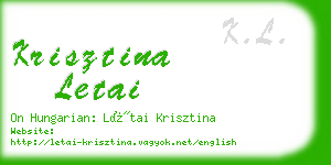 krisztina letai business card